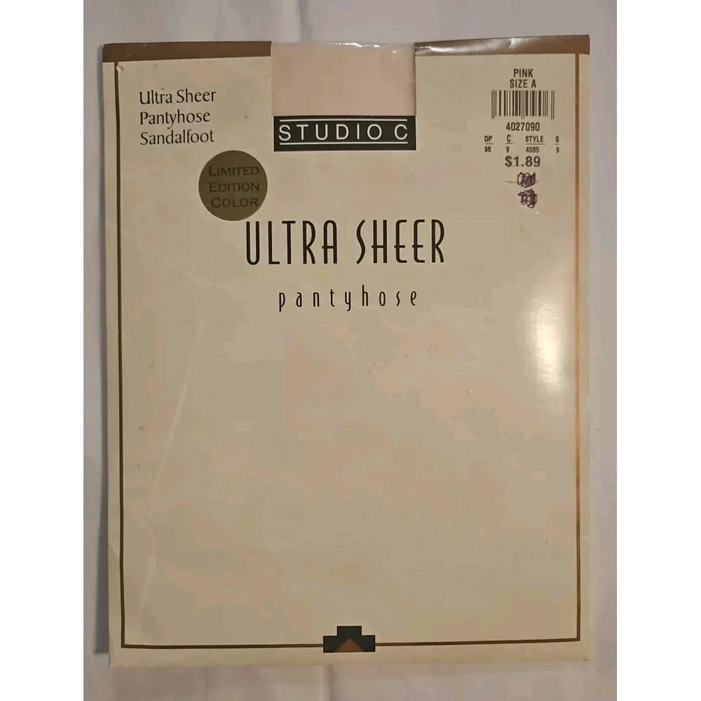 Studio C Ultra‎ Sheer Pantyhose Sandalfoot Pink Size A NEW